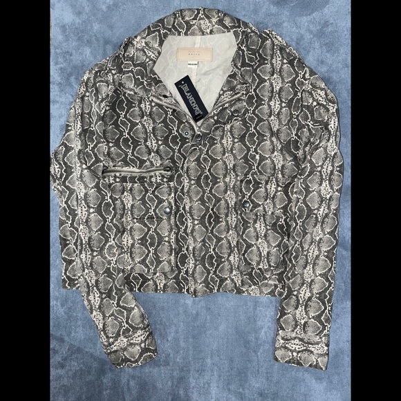Blank nyc snake pattern crop moto jacket- NWT - Picture 2 of 7